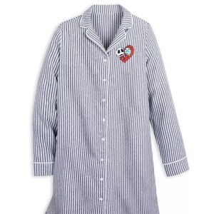 Disney Nightmare Before Christmas Striped Button Down Sleep Shirt XL